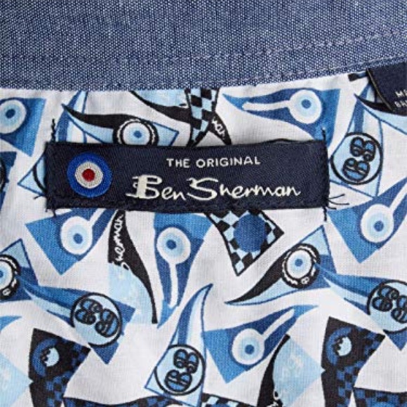 NEW Ben Sherman Racing Flags Button Down Shirt - Picture 6 of 7